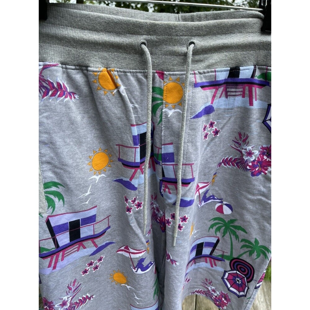 Born Fly Gray Shorts Beach Sun Multicolor All Over Print Men 38" Waist